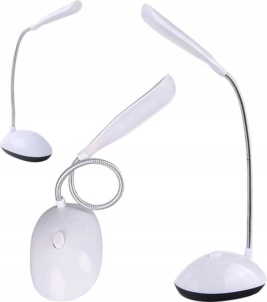 Bureaulamp - Tafellamp - Led - Wit - 360° - Roterend - Verstelbaar