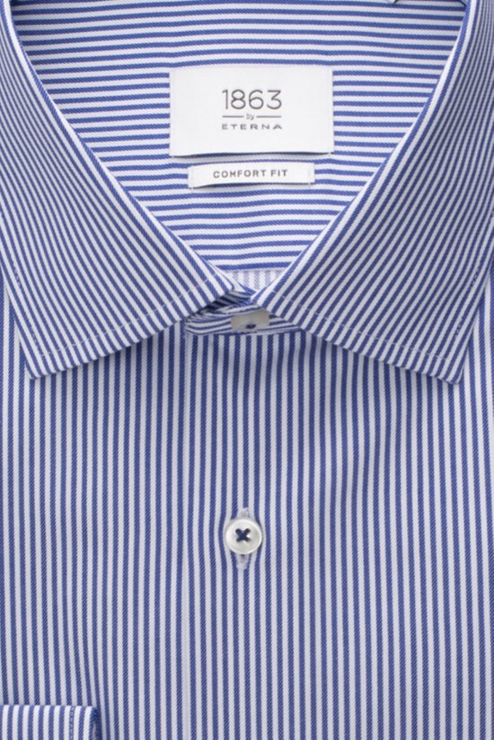 Chemise Eterna 1863 Comfort Fit rayée bleue et blanche | bol.com