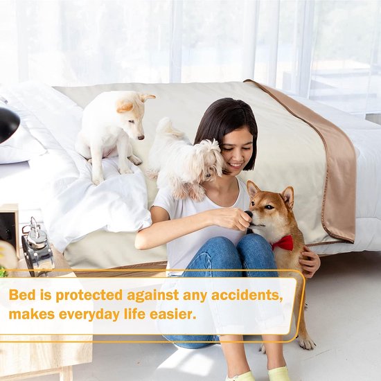 Waterdichte Reversible Deken, Uitstekende Leakproof Beschermhoes voor Bed Matras, Sofa, Bank tegen Plas & Spatten van Volwassenen, Babies, Honden, Huisdieren(Donkergrijs/Licht grijs, 152x203cm