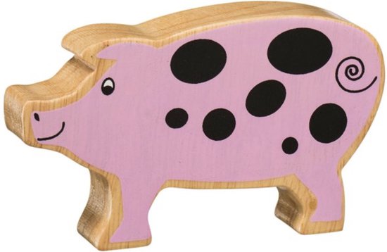 Lanka Kade - Houten figuur - Pink Pig