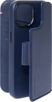 DECODED Étui portefeuille amovible – iPhone 15 – Étui magnétique amovible 2 en 1 avec porte-cartes – Cuir européen de haute qualité – Compatible MagSafe – Blauw marine véritable