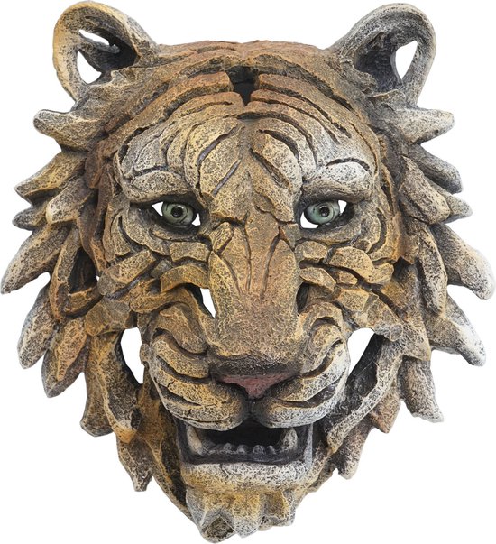 Brulo Schedel Muurdecoratie Trofee Hoofd, Polyresin tijger 35cm