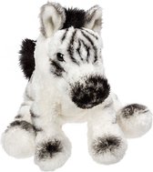 Suki Gifts Pluche knuffeldier Zebra - wit/zwart - 13 cm - safari thema speelgoed dieren