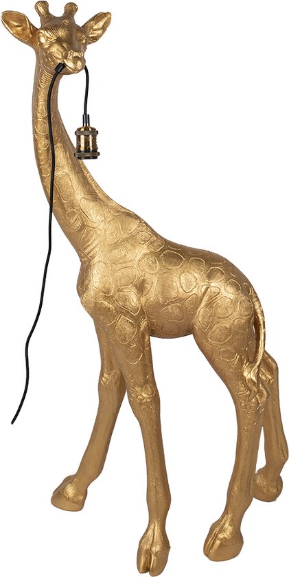 Clayre & Eef Vloerlamp Giraf 61x34x119 cm Goudkleurig Polyresin Staande Lamp