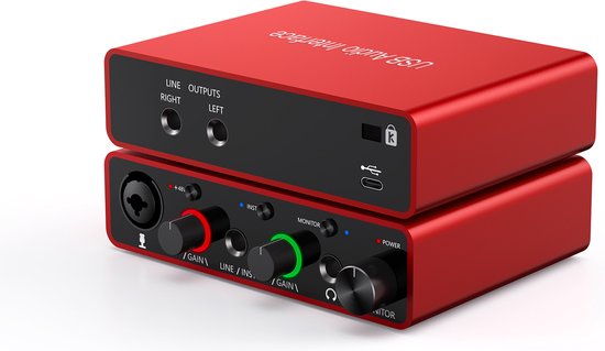 NÖRDIC SGM-225 USB Audio-interface - USB-C - XLR/1/4 - 24bit - 192kHz - Rood