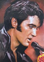 Denza - Diamond Painting Elvis Presley 40 x 50 volledige bedrukking ronde steentje-direct leverbaar- the king