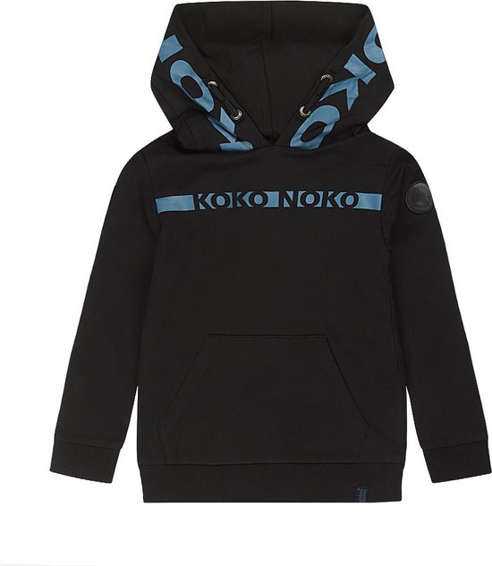 Koko Noko jongens hoodie met Petrol details Black