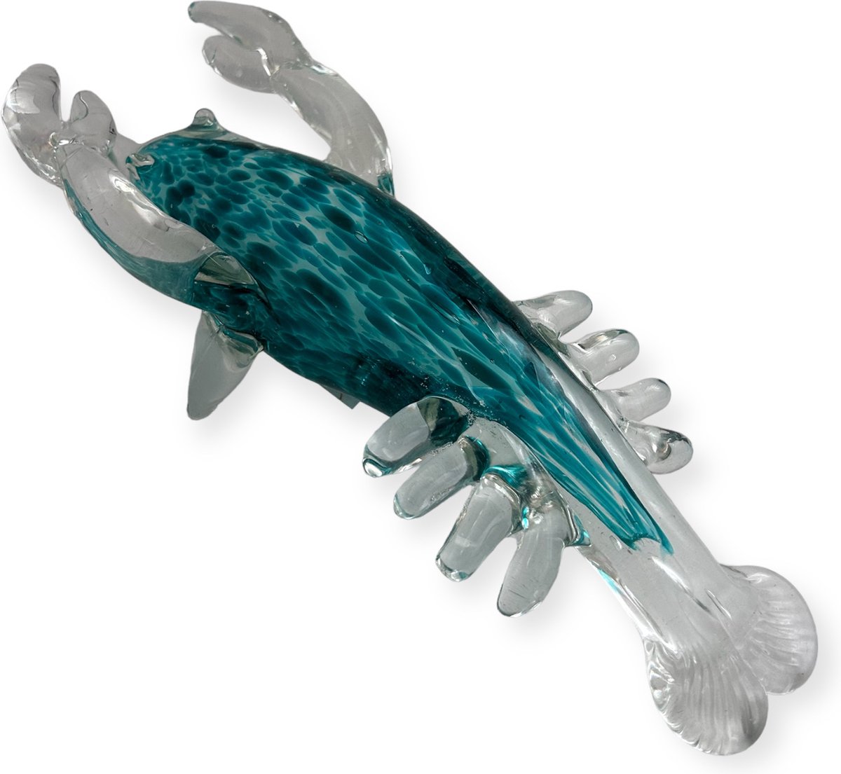 Kersten - Beeld - Kreeft - Turquoise - Decoratie - Glas - 26x9x8 cm