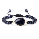 Marama - armband Indigo Sandstone - verstelbaar - damesarmband - donkerblauw - edelsteen