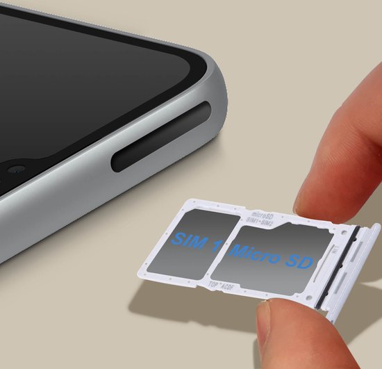Convient pour le support de carte SIM Samsung Galaxy A34 5G, Nano SIM Micro- SD - Argent