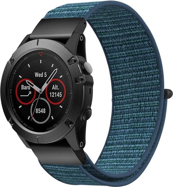 Strap it Nylon Quickfit smartwatch bandje geschikt voor Garmin Fenix 5 Plus bol
