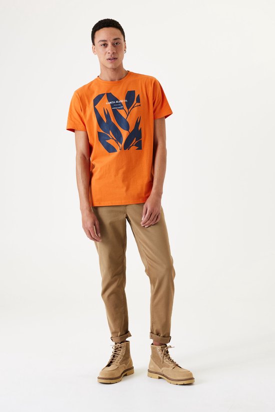 GARCIA Heren T-shirt Oranje - Maat L