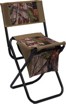 Eurocatch Opvouwbare stoel - Viskrukje - Visstoel - Vistoeltje Met Tas en Rugleuning - Camping stoeltje - Camouflage - Stevig 19mm Frame