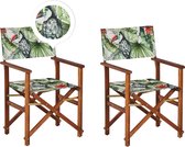 CINE - Tuinstoel set van 2 - Groen/Wit/Toekan - Polyester