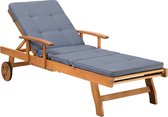 Beliani JAVA - Chaise longue - couleur bois clair - bois d'acacia