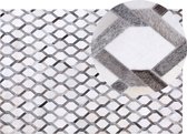 AYDIN - Laagpolig vloerkleed - Grijs - 140 x 200 cm - Koeienhuid leer
