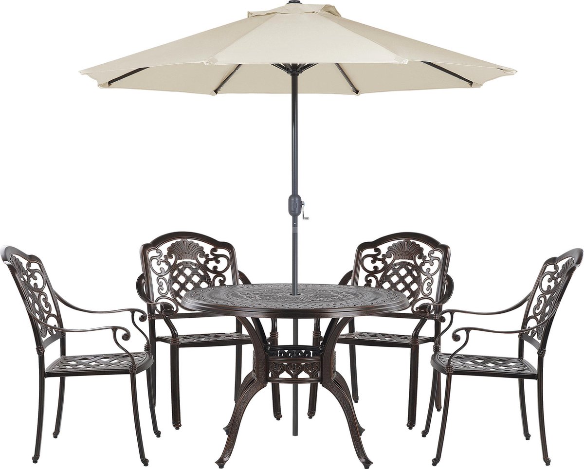 SALENTO - Tuinset - Donkerbruin - Aluminium
