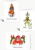 Kerstkaarten set dieren 2023 - Grappige kerstkaart met envelop - Christmas - Kerst - Woordgrapje - Woordspeling - Engels - humor