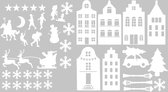 Raamsticker | Statisch | Grachtenpand | Kerst | Sint | Winter | Groot| Wit |