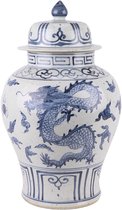 The Ming Garden Collection | Chinees Porselein | Oude Porseleinen Pot Met Draak | Blauw & Wit