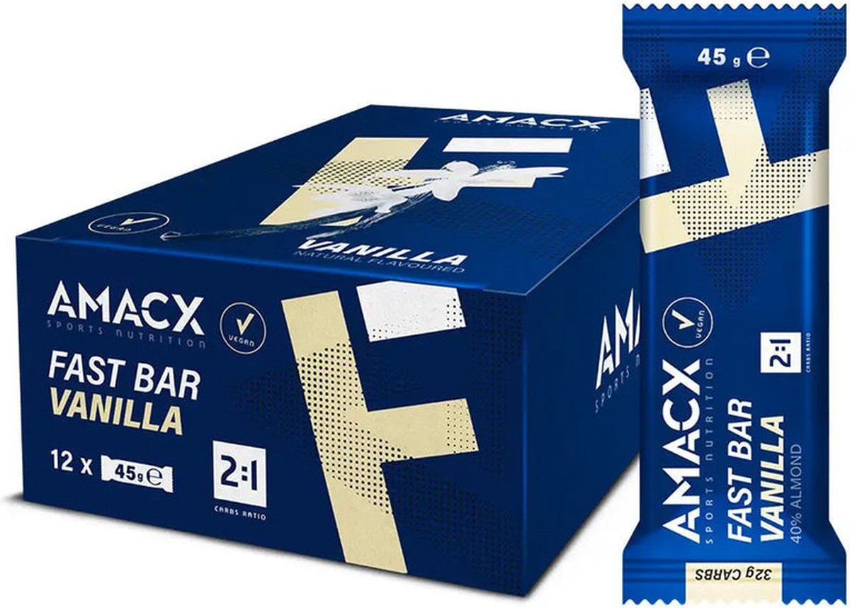 Amacx Fast Bar - Energiereep - Vanilla - 12 pack | bol.com