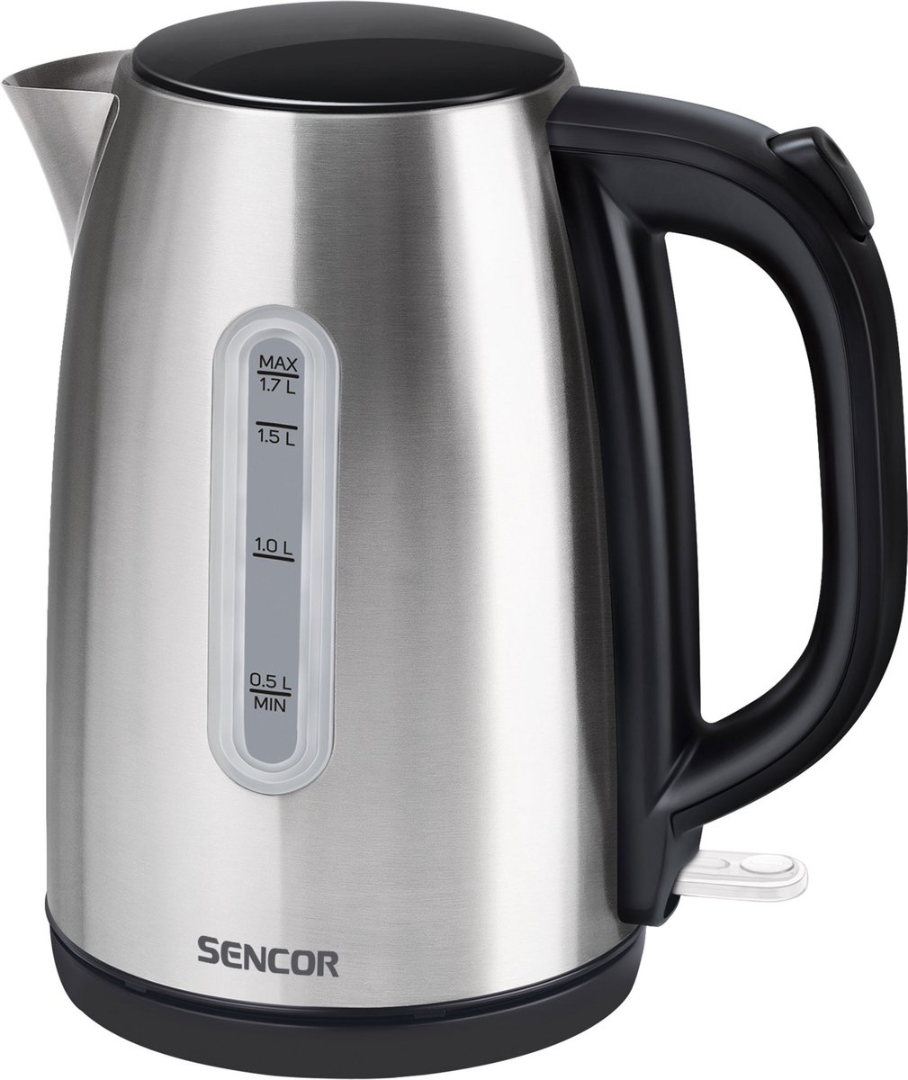 Sencor SWK 1720BK, 1,7 l, 2200 W, Zwart, Roestvrijstaal, Roestvrijstaal, Waterniveau-indicator, Oververhittingsbeveiliging