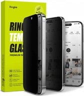 Ringke Screen Protector Geschikt voor Apple iPhone 15 Pro | Privacy 9H Tempered Glass | Case Friendly | Jig voor Installatie
