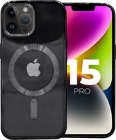 ShieldCase hoesje geschikt voor iPhone 15 Pro hoesje zwart - Magneet compatible - Hoesje met camerabescherming - Zwart hoesje geschikt voor iPhone 15 Pro hoesje magneet zwart - Shockproof backcover hoesje