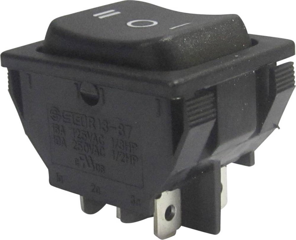 TRU COMPONENTS 1587545 Wipschakelaar TC-R13-87D-02 250 V/AC 10 A 2x aan/uit/aan Continu/0/continu 1 stuk(s)