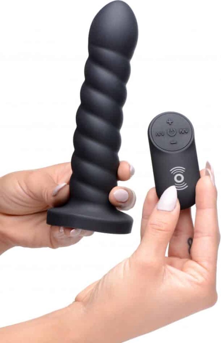 Goedkoopste XR Brands - Smooth Swirl - Silicone Dildo with Remote Control