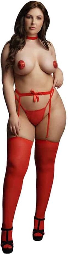 Shots - Le Désir Jingle Bell Kerst Setje - Plus Size red Queen Size