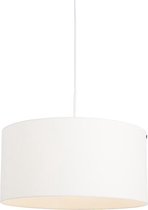 97055 QAZQA combi - Moderne Hanglamp met kap - 1 lichts - Ø 500 mm - Wit - Woonkamer | Slaapkamer | Keuken