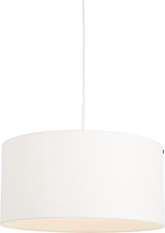 QAZQA combi - Lampe à suspension avec abat-jour - 1 lumière - Ø 500 mm - Wit