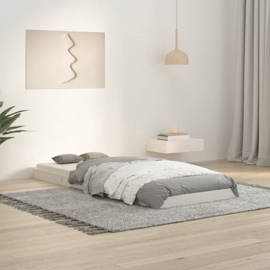 The Living Store Houten Bedframe - Modern Bedroom - Soort- Eenpersoonsbed - Afmeting- 193.5 x 79 cm - Ken- Massief grenenhout