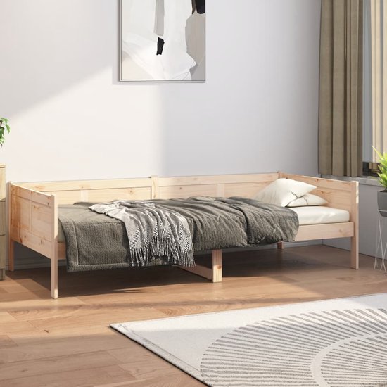 vidaXL Slaapbank 90x200 cm massief grenenhout, bedbank, bedframe, bedbodem, bed, houten bedframe, logeerbed, slaapmeubel, ledikant, bedbanken, bedden