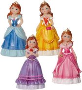 Beeldje Prinses mini - 2 x set van 4 kleuren (geel, paars, roze en blauw) - uitdeelcadeau