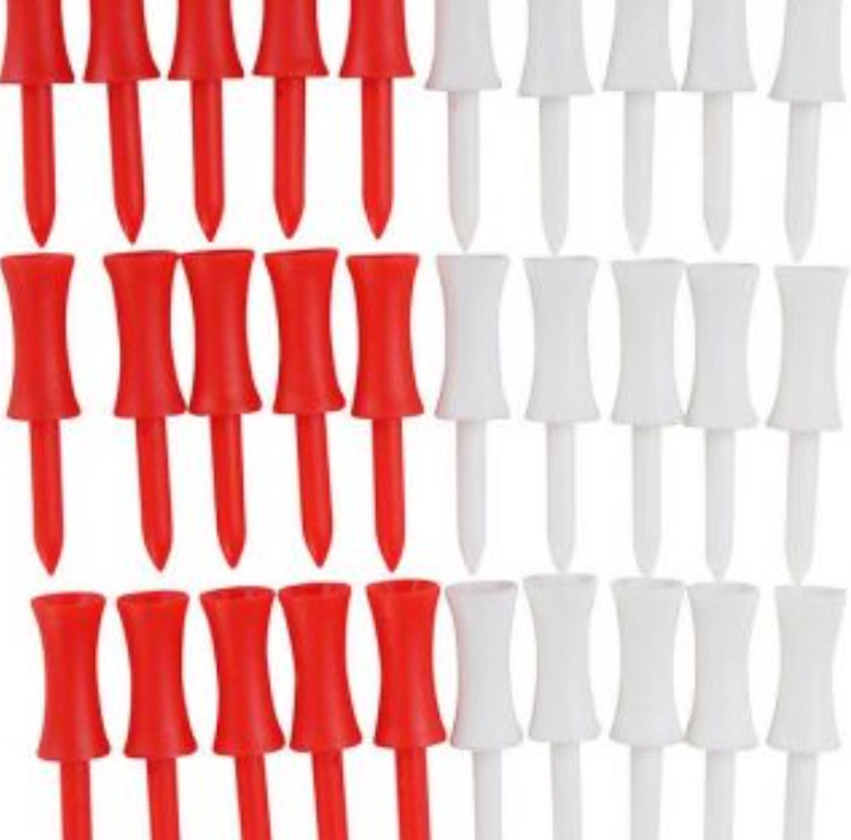 Apron Plastic Castle tees - 2 1/8 inch - 30 stuks - rood - wit