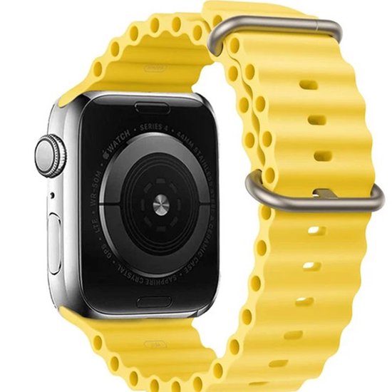 Horloge Bandje Geschikt voor Apple Watch 42 / 44 / 45 / 49 mm – Ocean Sportband – iWatch Geel Kleur – Series 1/2/3/4/5/6/7/SE/ en Ultra - ZKl telecom