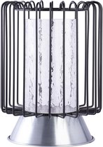 Kandelaar metaal glas eetkamertafel decoratie theelicht zilver 600