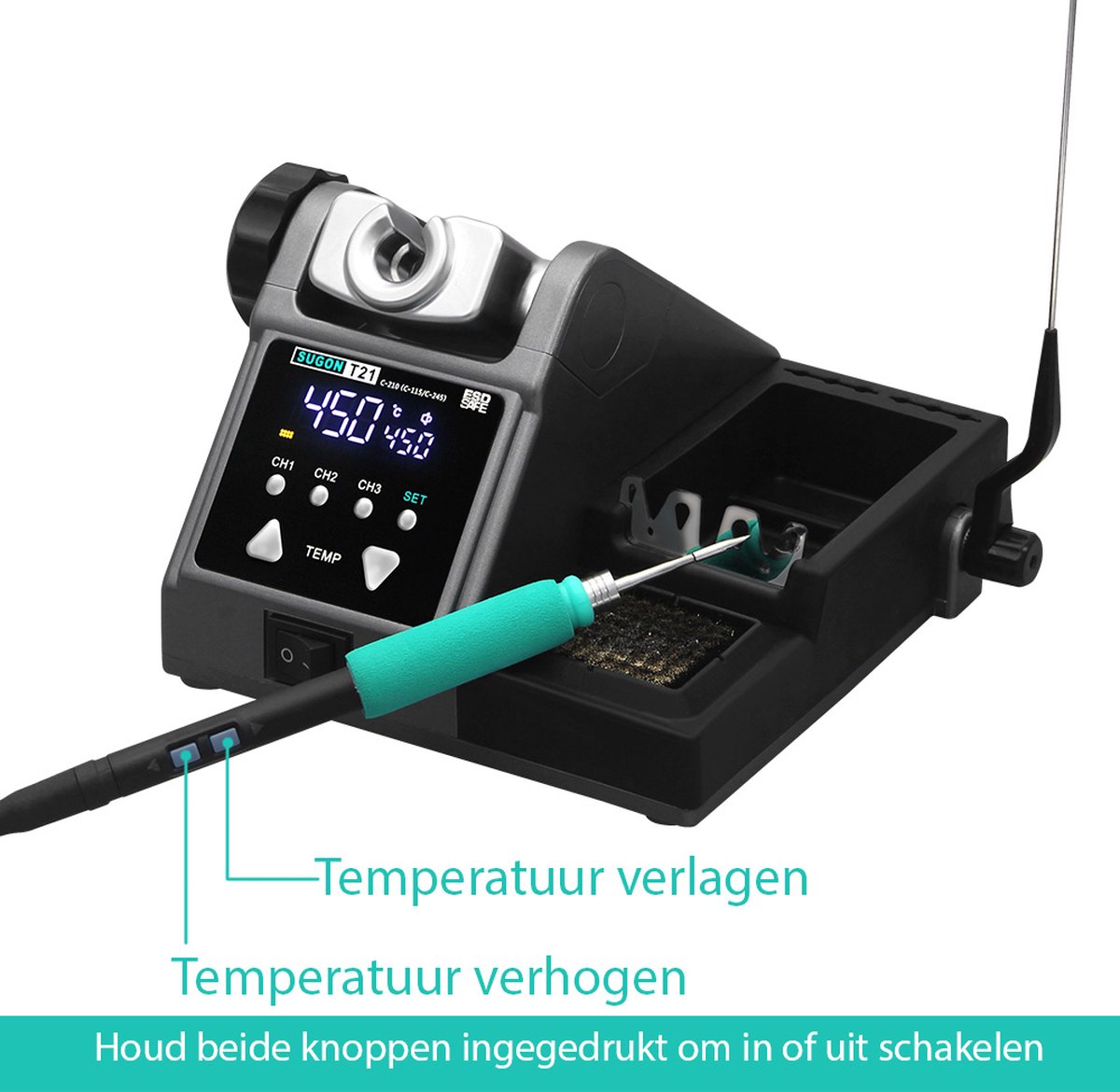 FNIRSI DWS-200 Smart Soldeerstation (met F245-greep 6 Soldeertips