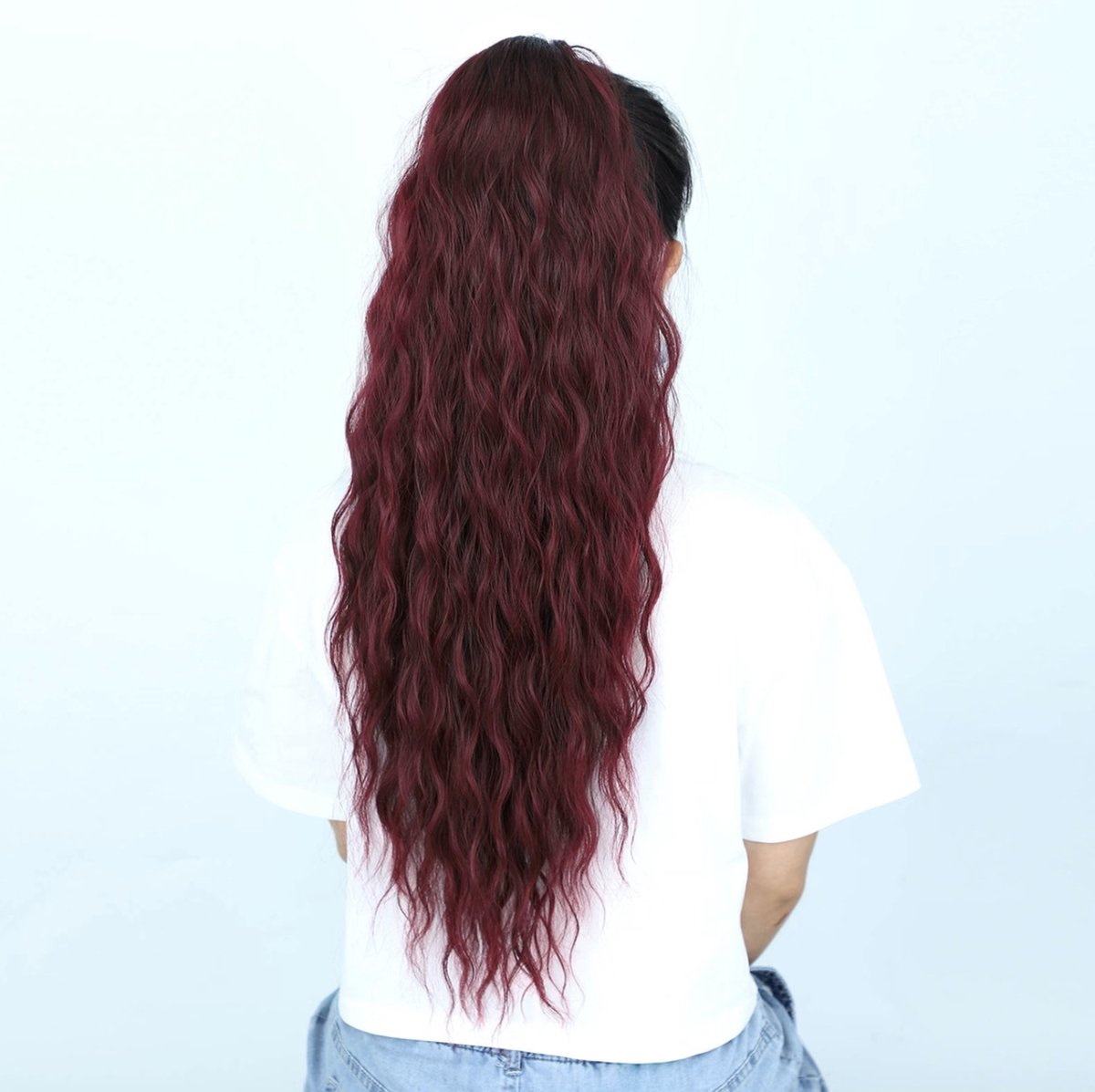 Miss Ponytails - Beachwave ponytail extentions - 26 inch - Bordeaux 118 - Hair extentions - Haarverlenging