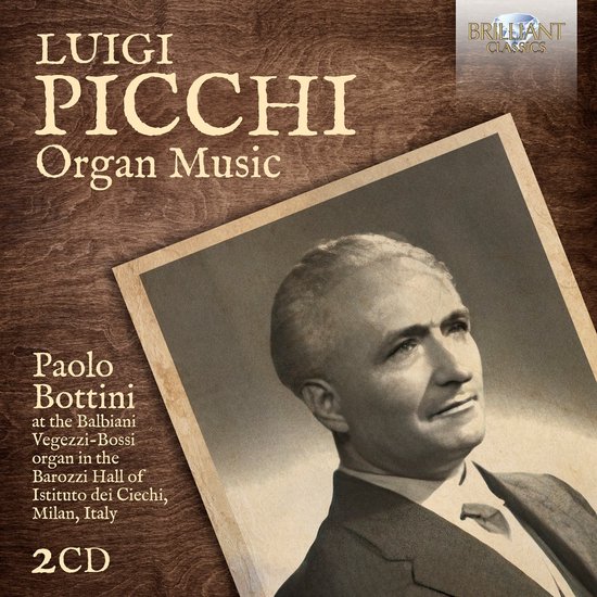Klassiek albumhoes met portret van Luigi Picchi, getiteld "Organ Music".