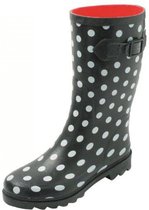 Gevavi Boots Dot Black Rubber Rain Boots Femme