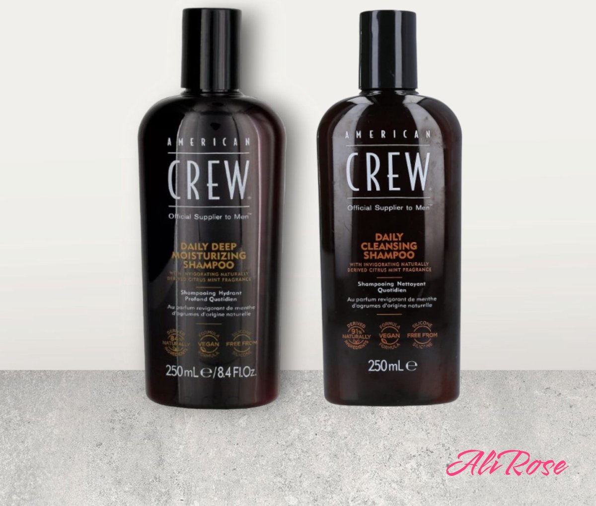 American Crew - Daily Deep Cleaning & moisturizing - Shampoo 2x 250ml - AliRose Set