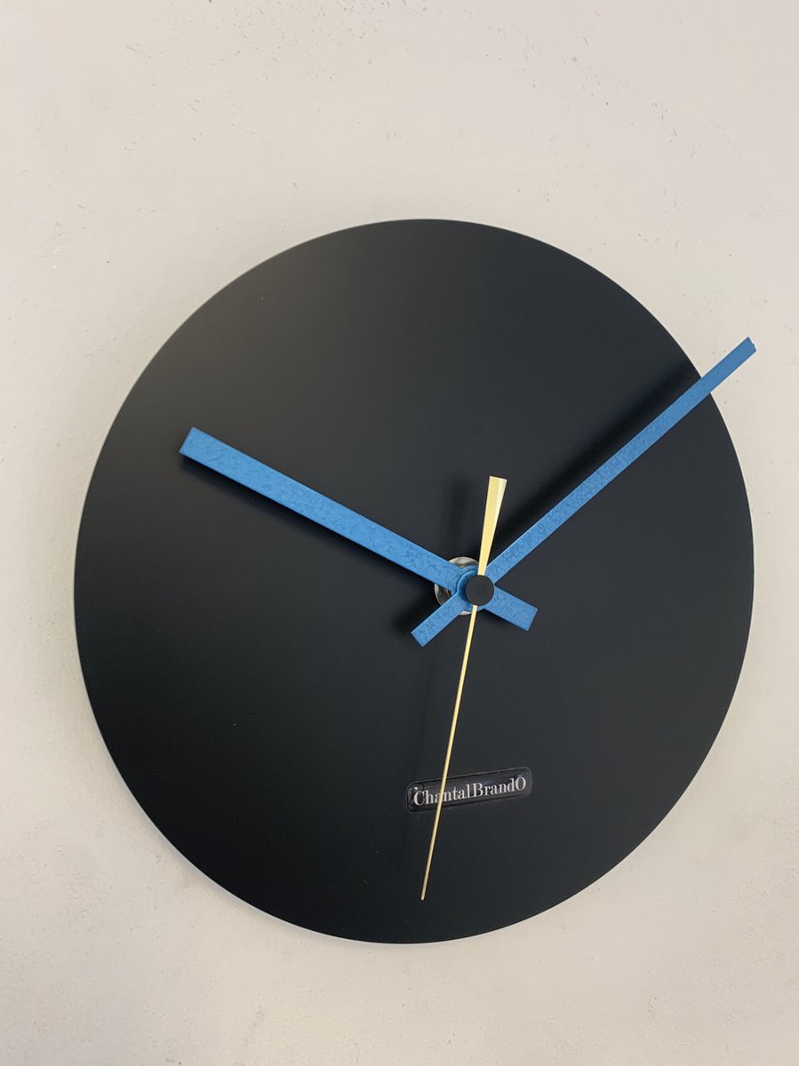 Wandklok CHANTALBRANDO -- ARGOS 24 BLACK - ZWART -- MODERN DESIGN -- MADE IN HOLLAND