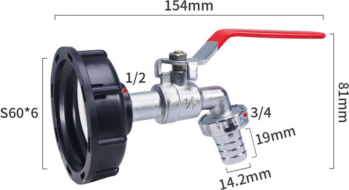 IBC Bec de Vidange avec Adaptateur, 2 Pièces Buse de RéServoir