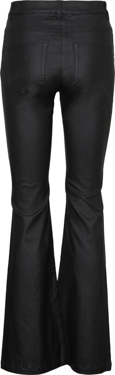 VERO MODA Vmflash Mr Flared Coated Pants Noos Jeans voor dames, zwart, (XL) W x 32L