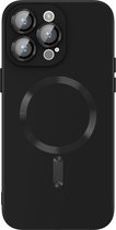 iPhone 15 Pro Hoesje Backcover - Zwart - iPhone 15 Pro case - hoesje iPhone 15 Pro draadloos laden - Zwart - GSMNed Hoesje - New Model