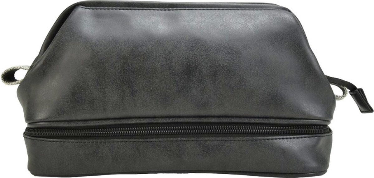 Toilettas Zwart - Kwaliteit Heren Toilettas - Reis Toilet Tas Bag Vakantie & Reizen – Luxe Toilettassen - Beugel Toilettas - Ophangbare Toilettas