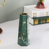 8 "groen goud afwerking marmeren keramische bloemenvaas huisdecor vaas en tafel centerpieces vaas voor vrienden en familie, Kerstmis, bruiloft, bruidsdouche